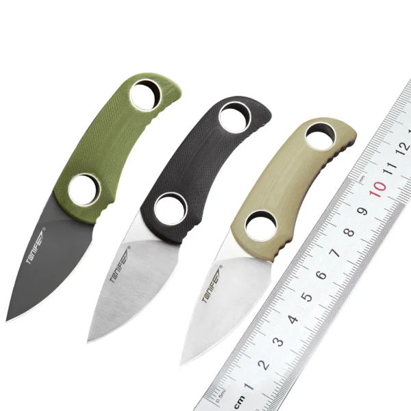 TONIFE Fixed Blade Knife Camping Pocket Outdoor 8Cr14MoV Blade G10 Survival Tactical Hunting Utility Knives EDC 5