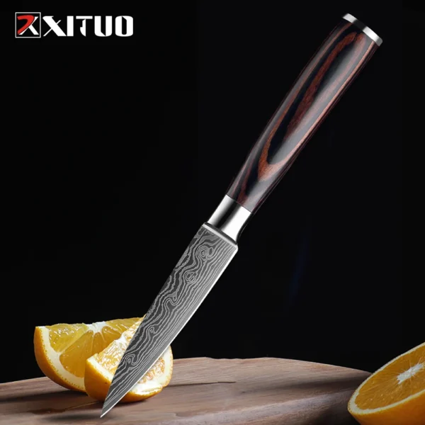 XITUO Kitchen Knives set 1 10PCS Chef knife High Carbon Stainless Steel Santoku knife Sharp Cleaver 4