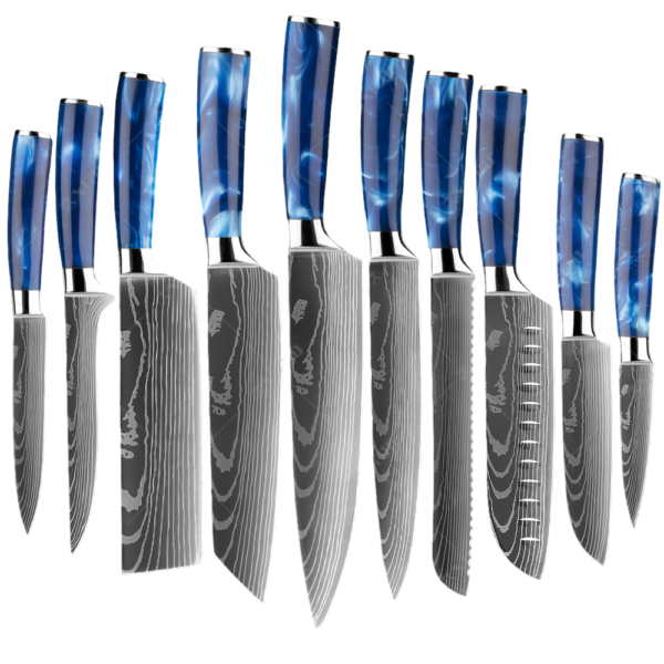 xituo exquisite blue resin kitchen knives set