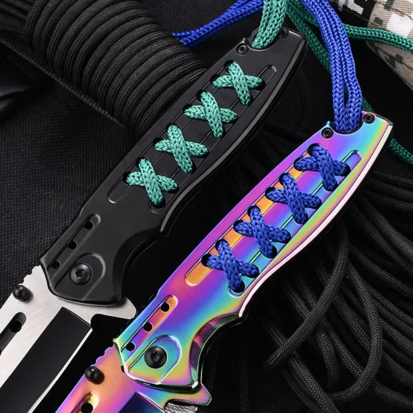 Creative All Steel Rope Tied Folding Knife Outdoor Portable Camping Survival High Hardness Military Swiss Multifunction 2