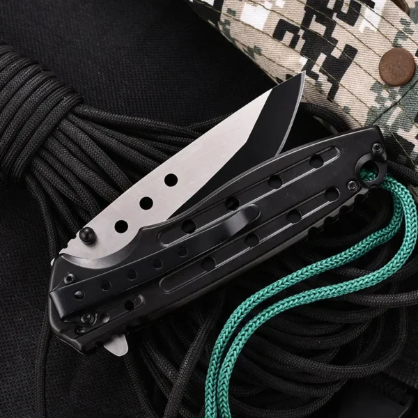 Creative All Steel Rope Tied Folding Knife Outdoor Portable Camping Survival High Hardness Military Swiss Multifunction 3