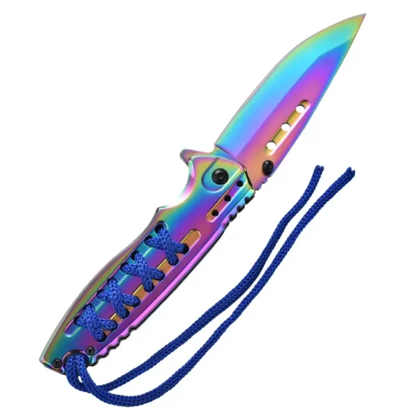 Creative All Steel Rope Tied Folding Knife Outdoor Portable Camping Survival High Hardness Military Swiss Multifunction 5