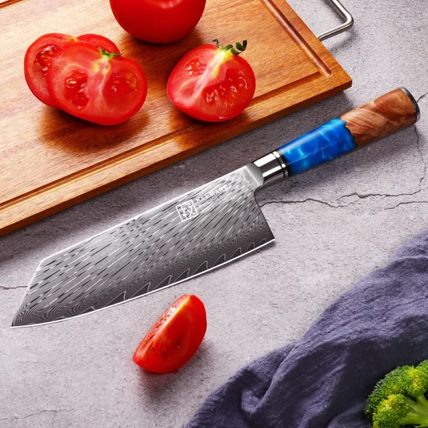 KEEMAKE Sky 1 5PCS Set Chef s Knives Ultra Sharp AUS 10 Damascus Steel Slicing Cooking 3