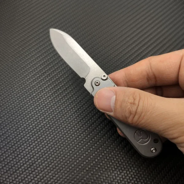 Stone Wash Stainless Steel Portable Lock free Mini Pea Bearing Small Pocket Folding Knife EDC Tool 4