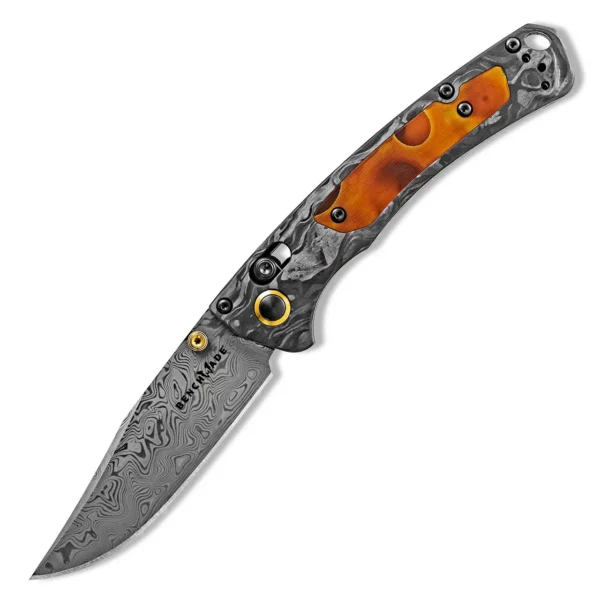 benchmade 15085 201 axis damascus wooden handle blade