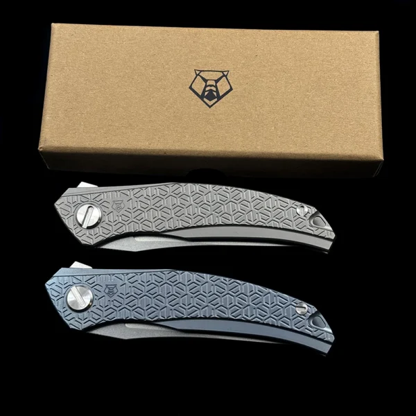 kf Se229204fc85a43c0a07ea4efd39f5e54E Shirogorov Quantum Cromax PM Blade Titanium Alloy Handle Folding Knife Outdoor Camping Hunting Pocket EDC Tool
