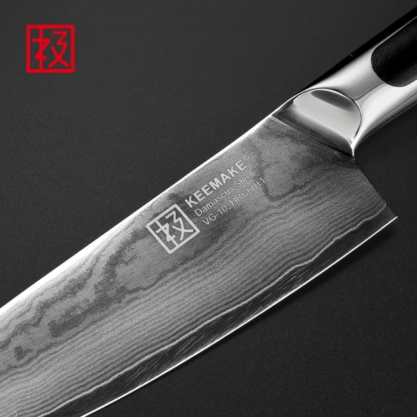 kf S848cee62ecc84e909afb6c29e5fea24dL KEEMAKE 6 5 Inch Chef s Knife Ultra Sharp Meat Cutting Knife VG10 Damascus Steel Vegetable