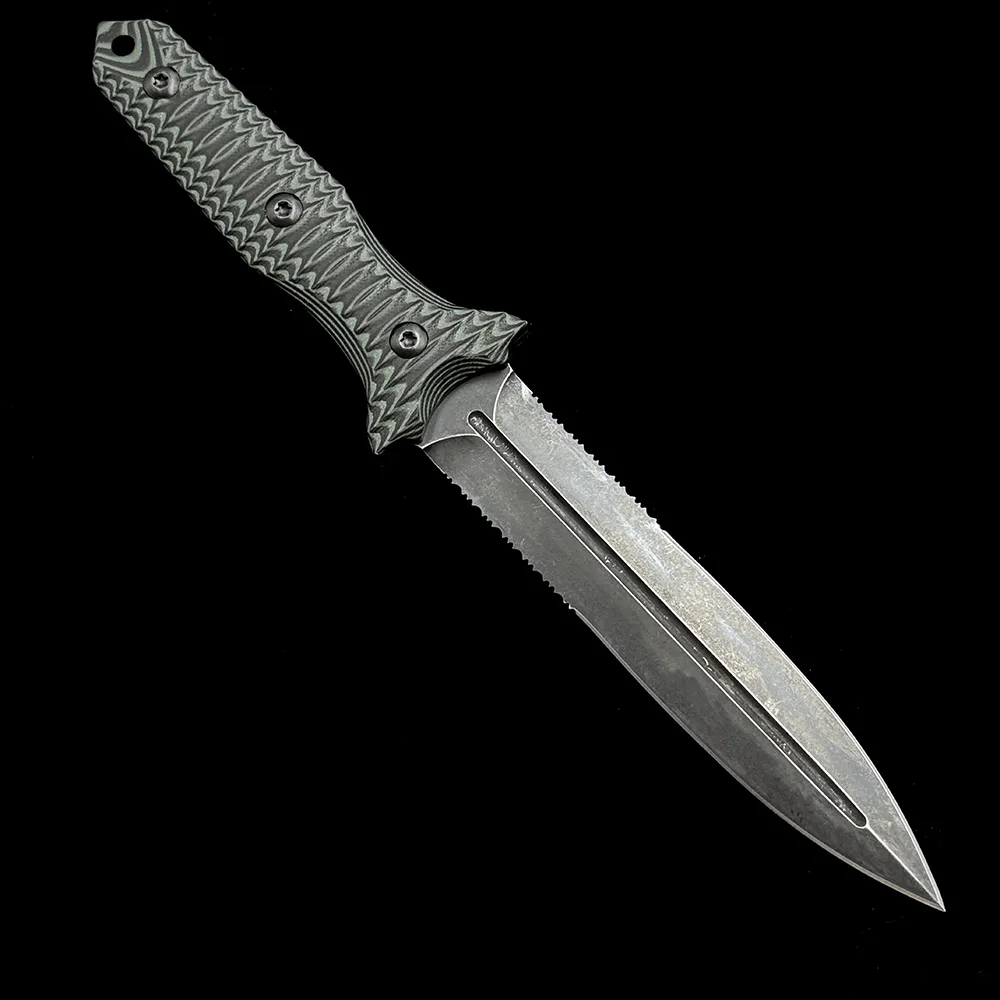 benchmade socp d2 double edged blade tactical straight g10 knife 3