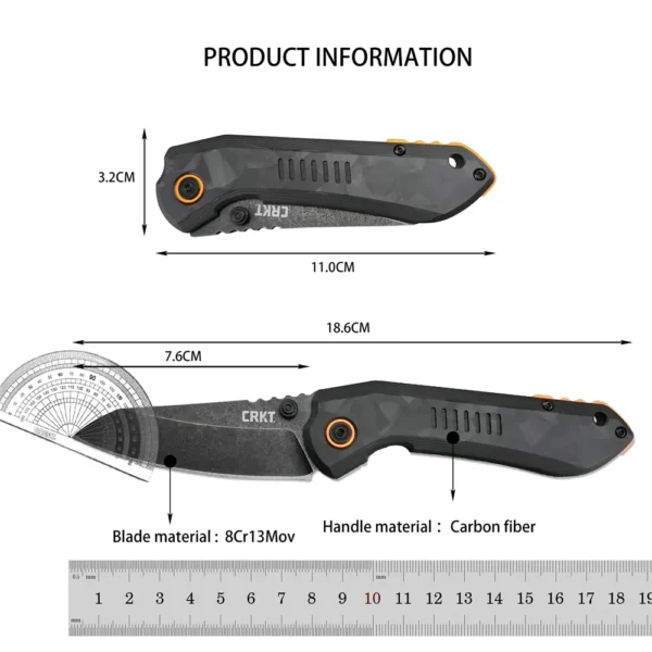 kf S565565aa82624257b1c878d9bf33c7d2k Tactical CR 6280 Folding Knife 8Cr13Mov Blade Carbon Fibre Handle Military Trainner with Belt Clip Survival