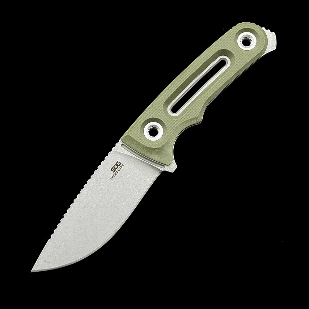 sog provider fx fixed blade knife g 10 green 2