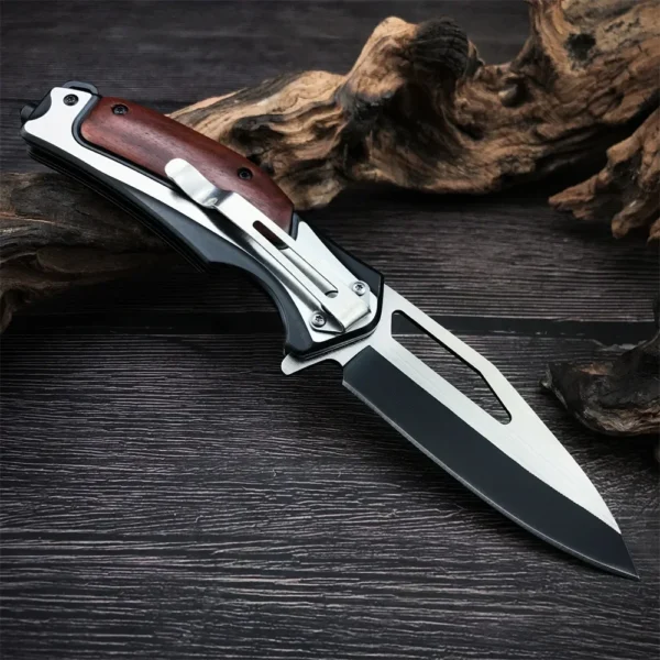 kf S038859cc6e8249f6a48899c7769b2c7fN BK DA130 EDC Camping Knife Outdoor Pocket Folding Knife 5Cr13 Blade Wood Handle High Quality Survival