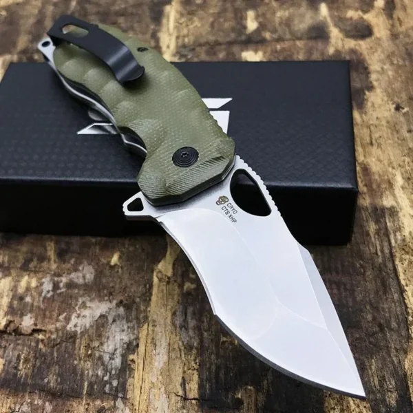 kf S4cadf5b9cb5942d5a1b9d1b48357c3c41 Green Kiku XR Mini Knife Stonewashed Blade Green Linen Micarta Handles Outdoor Pocket Folding EDC Knife