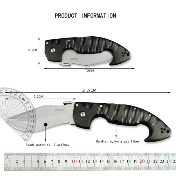 kf S5e6778e715fe42a688c8a32676f03fe2i COLD S Spartan Warrior Military Folding Knife 7CR13MOV Blade Nylon Glass Fiber Handle Tactical Combat Hunting