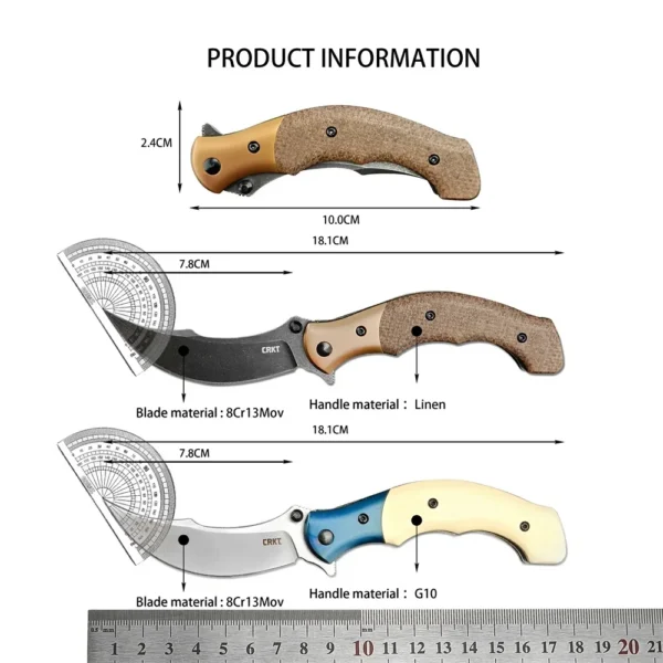 kf S631fafe55e4f4af18264db2312b778bcF 2 Styles 7465 Compact Assisted Flipper Knife 8Cr13Mov Persian Blade Linen G10 Handle Jungle Adventure Knife