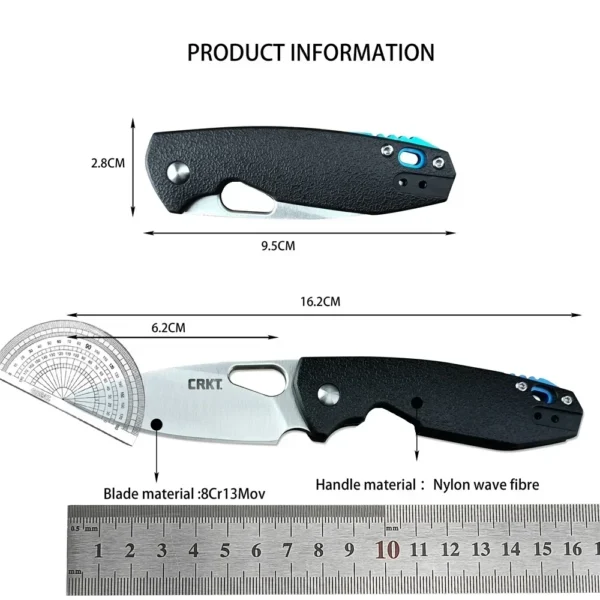 kf S729e4f5062904501ad0a09ce74928c63I Tactical Piet Pocket Folding Knife CR 5390 8Cr13Mov Blade Black Nylon Glass Fiber Handles Outdoor Camping