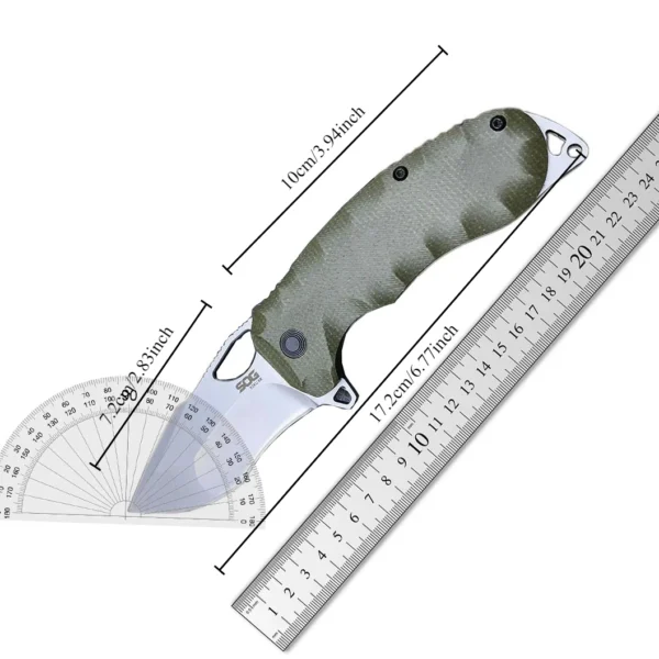 kf S7369fb4eb4334e53b97711ff602bb1d9V Green Kiku XR Mini Knife Stonewashed Blade Green Linen Micarta Handles Outdoor Pocket Folding EDC Knife