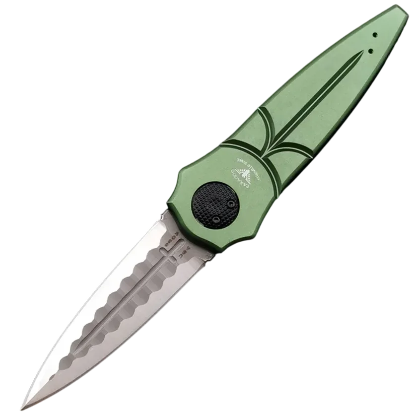 paragon warlock od green aluminum folding knife