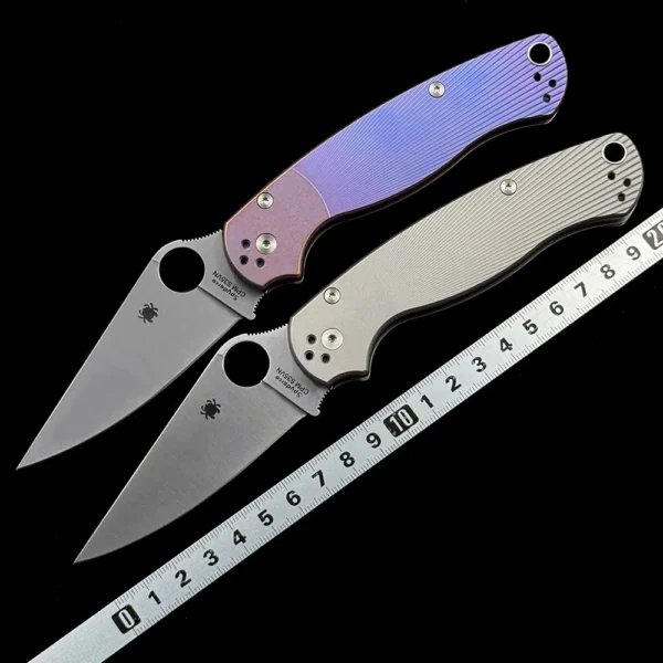 spyderco c81gp2 para military 2 titanium alloy bearing folding knife 1