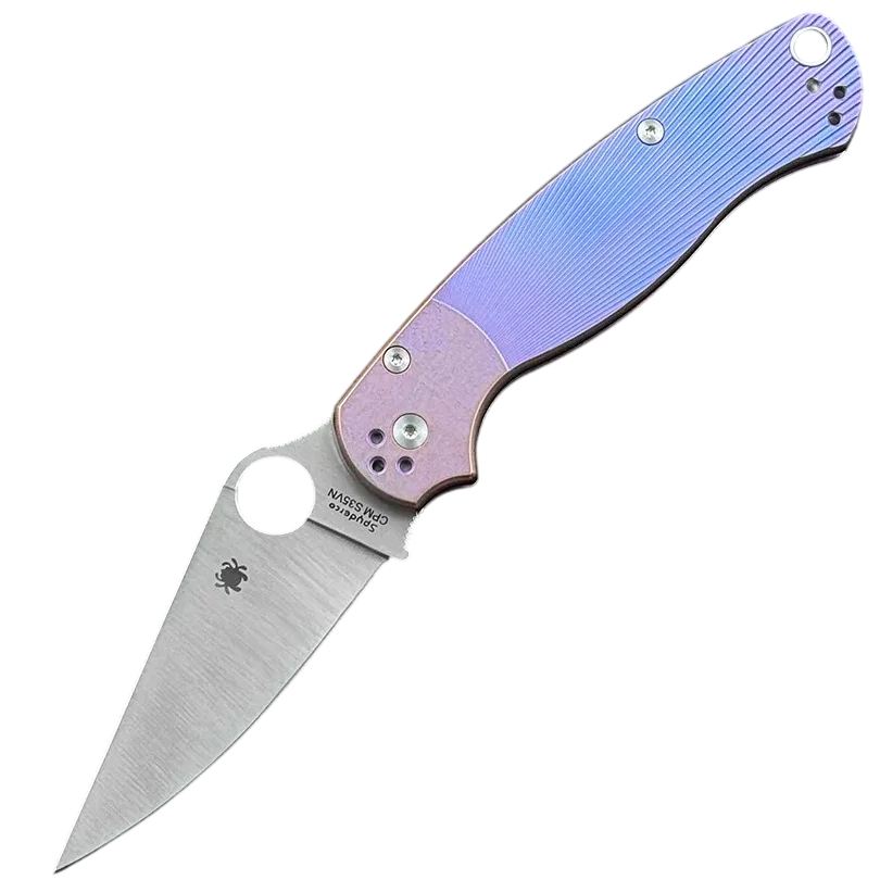 spyderco c81gp2 para military 2 titanium alloy bearing folding knife